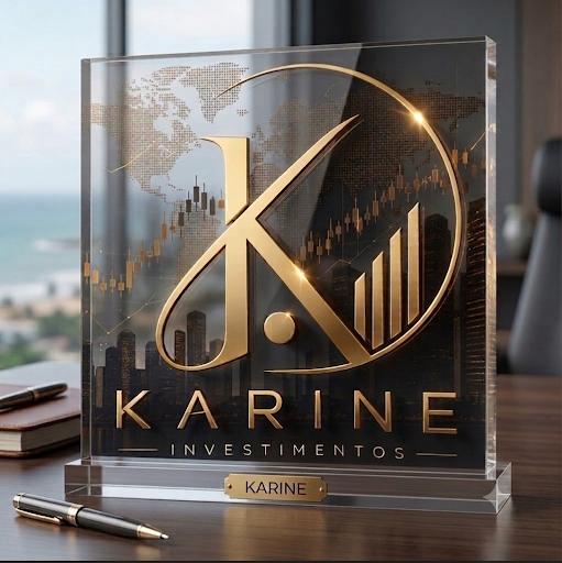 Logo Karine Investimentos em placa de acrílico